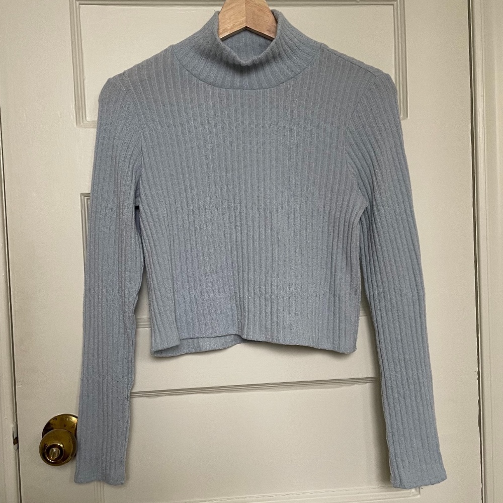 Aritzia Wilfred Free Tamu Turtleneck Top - Dew Blue - Small